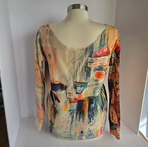 Women sweater edgy neckline blouse - Picture 9 of 9